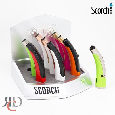 SCORCH TORCH TWO-TONE MATTE FINISH PULL BUTTON SEE-THRU BUTANE STDS73 - 9CT/ DISPLAY